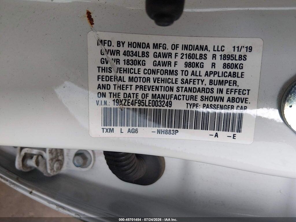 19XZE4F95LE003249 2020 HONDA INSIGHT photo no. 9