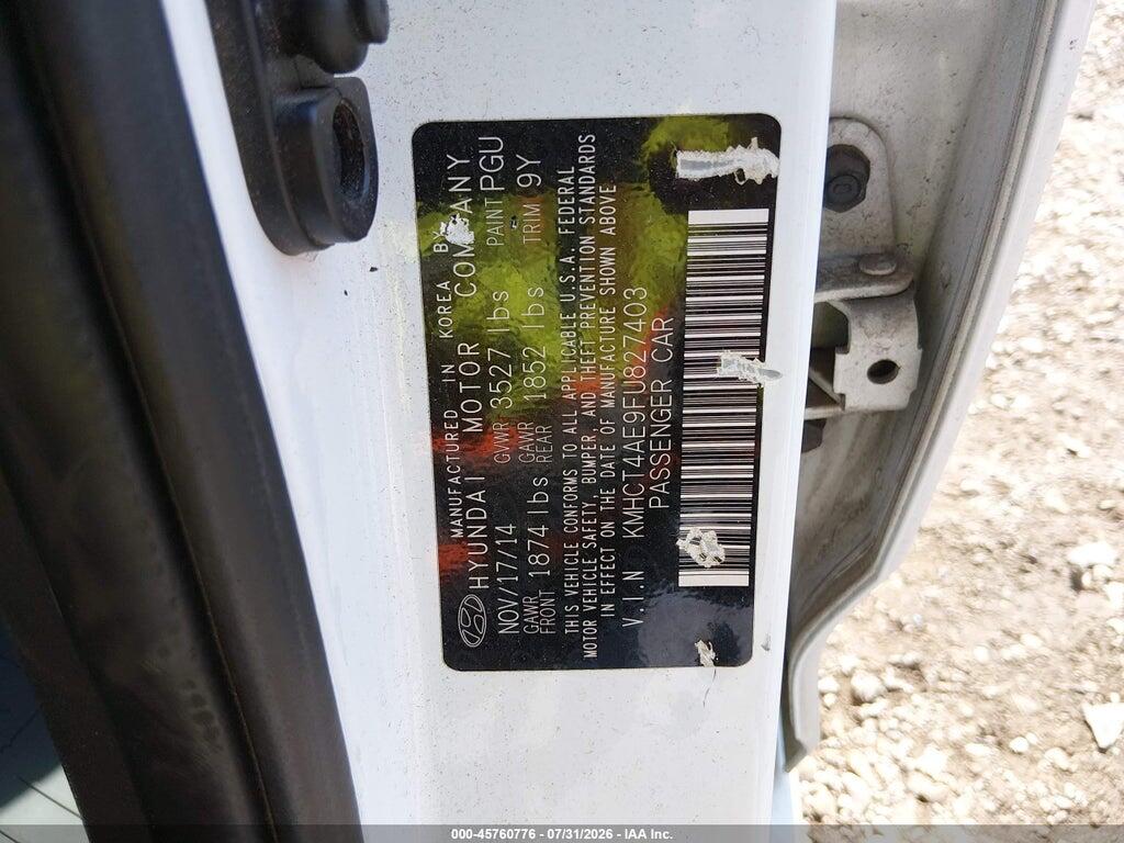 KMHCT4AE9FU827403 2015 HYUNDAI ACCENT photo no. 9
