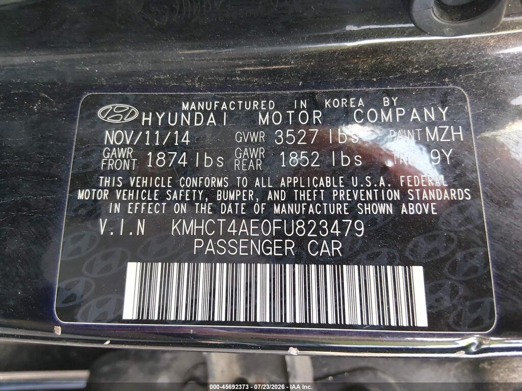 KMHCT4AE0FU823479 2015 HYUNDAI ACCENT photo no. 9