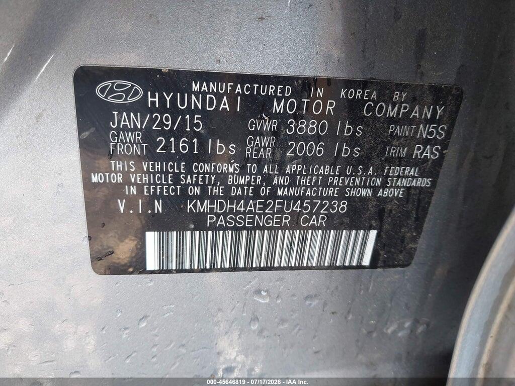 KMHDH4AE2FU457238 2015 HYUNDAI ELANTRA photo no. 9