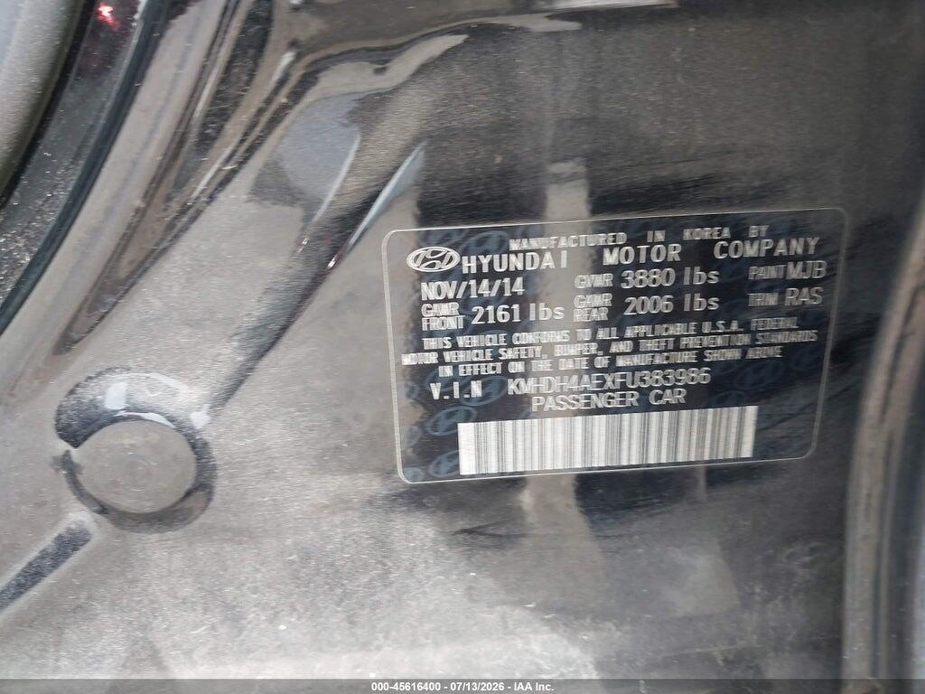 KMHDH4AEXFU383986 2015 HYUNDAI ELANTRA photo no. 9