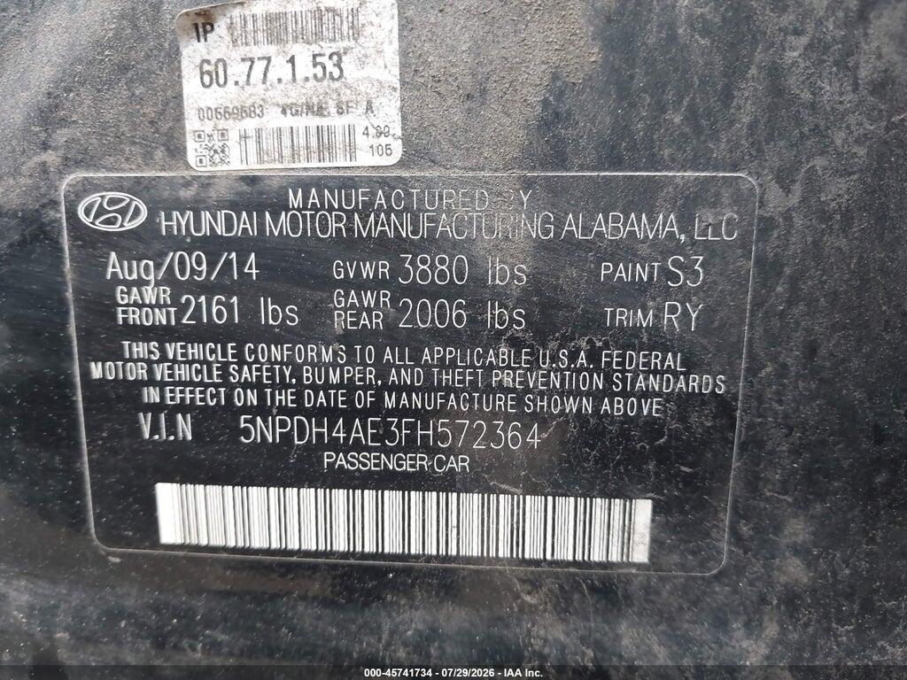 5NPDH4AE3FH572364 2015 HYUNDAI ELANTRA photo no. 9