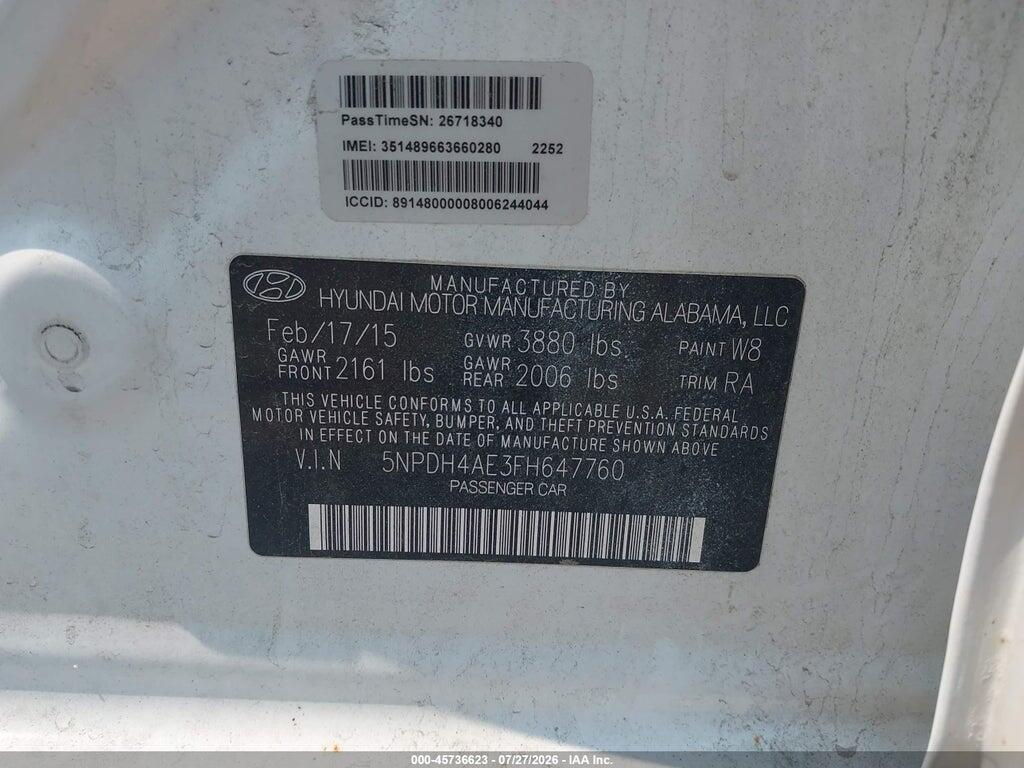 5NPDH4AE3FH647760 2015 HYUNDAI ELANTRA photo no. 9