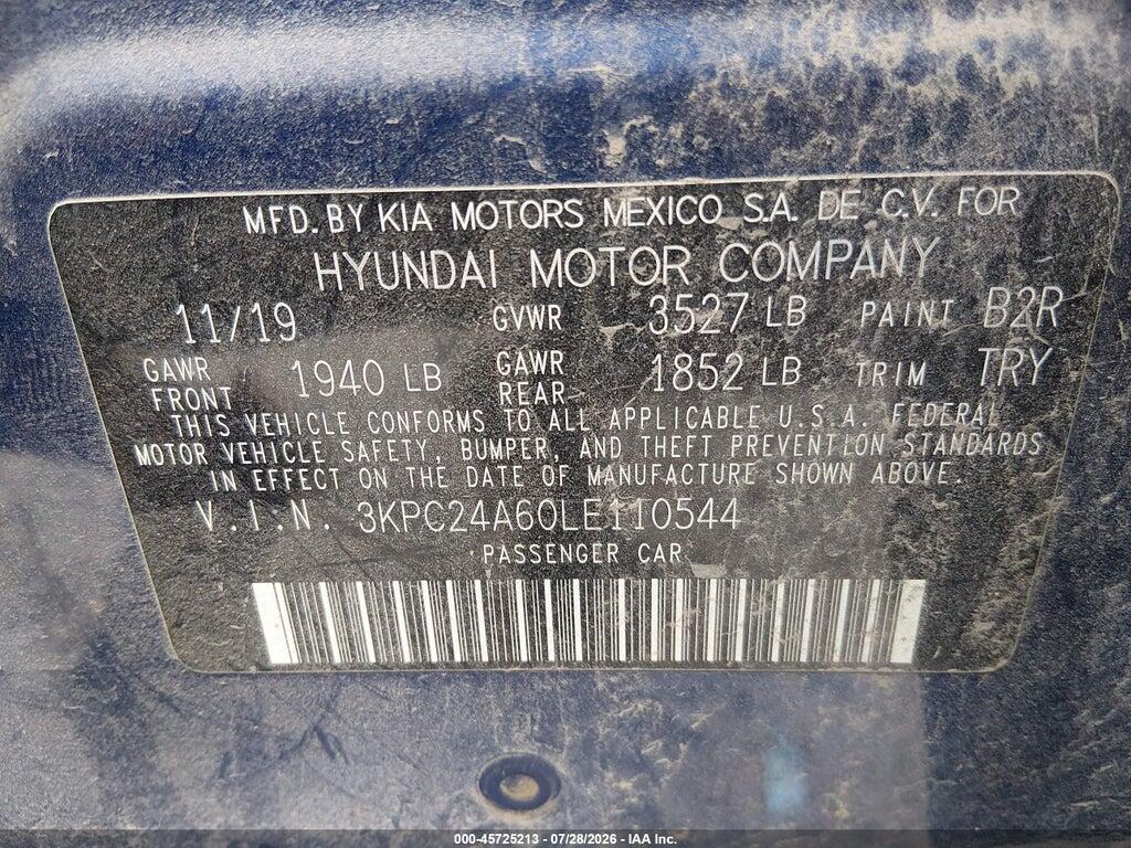 3KPC24A60LE110544 2020 HYUNDAI ACCENT photo no. 9