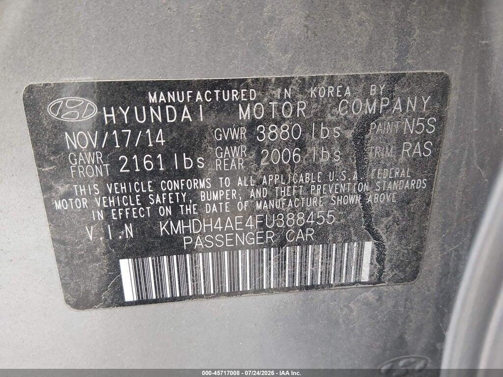 KMHDH4AE4FU388455 2015 HYUNDAI ELANTRA photo no. 9