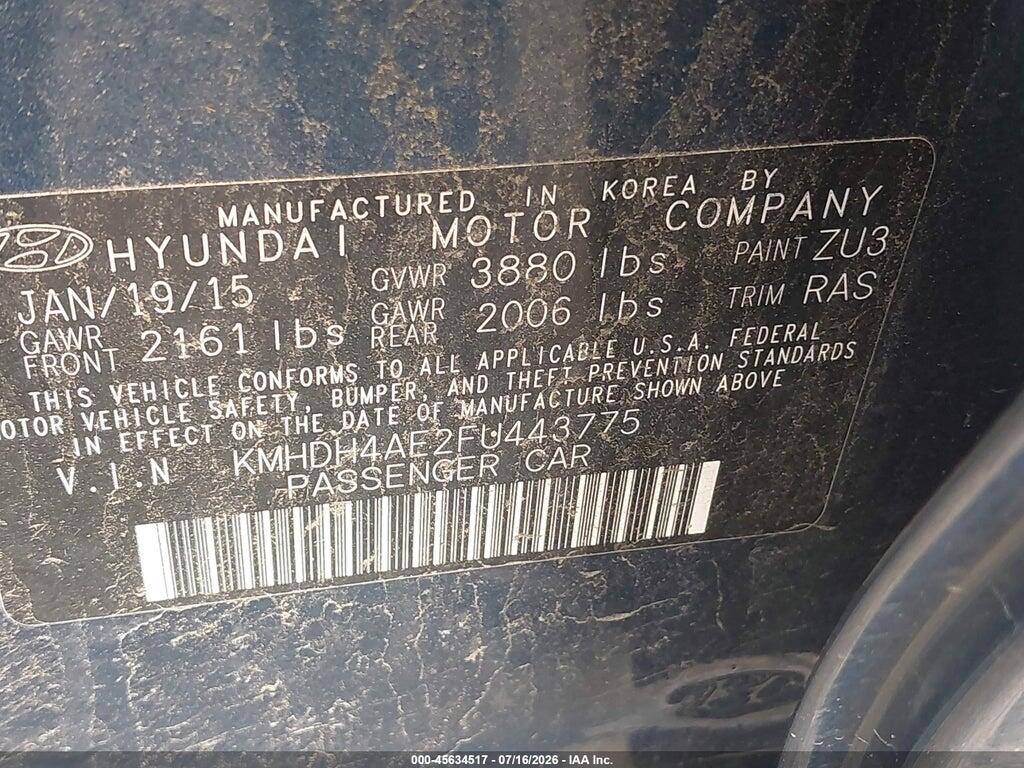 KMHDH4AE2FU443775 2015 HYUNDAI ELANTRA photo no. 9