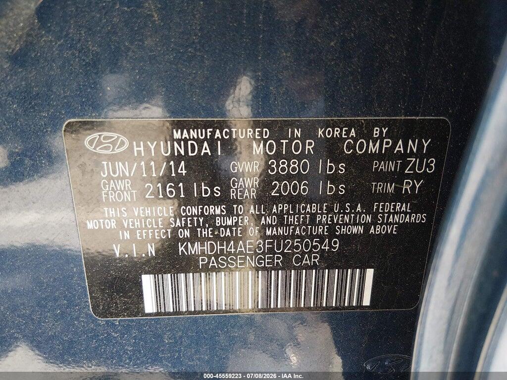 KMHDH4AE3FU250549 2015 HYUNDAI ELANTRA photo no. 9