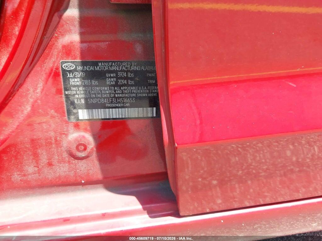 5NPD84LF3LH516653 2020 HYUNDAI ELANTRA photo no. 9