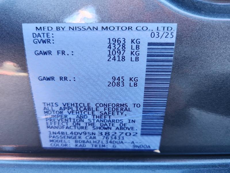2025 NISSAN ALTIMA SV — Фото 12 из 12