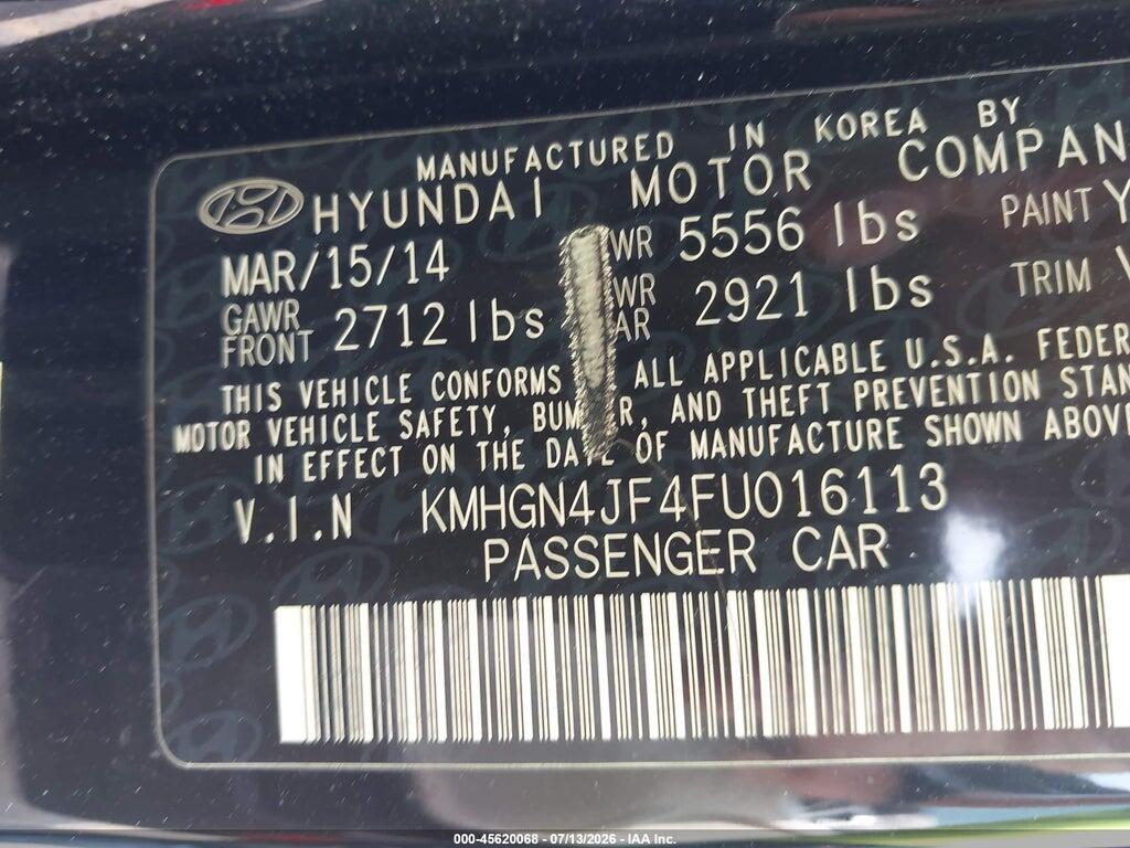 KMHGN4JF4FU016113 2015 HYUNDAI GENESIS photo no. 9