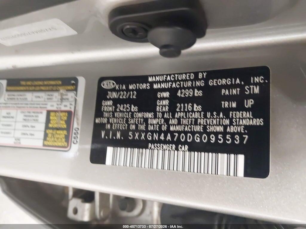 5XXGN4A70DG095537 2013 KIA OPTIMA photo no. 9