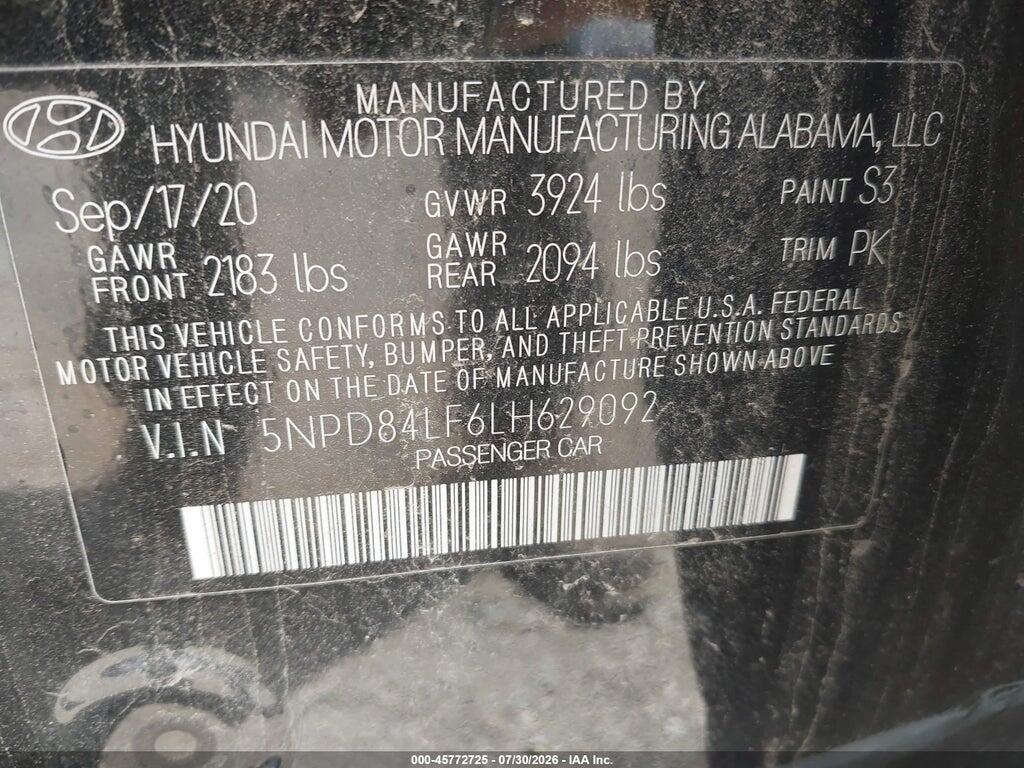 5NPD84LF6LH629092 2020 HYUNDAI ELANTRA photo no. 9