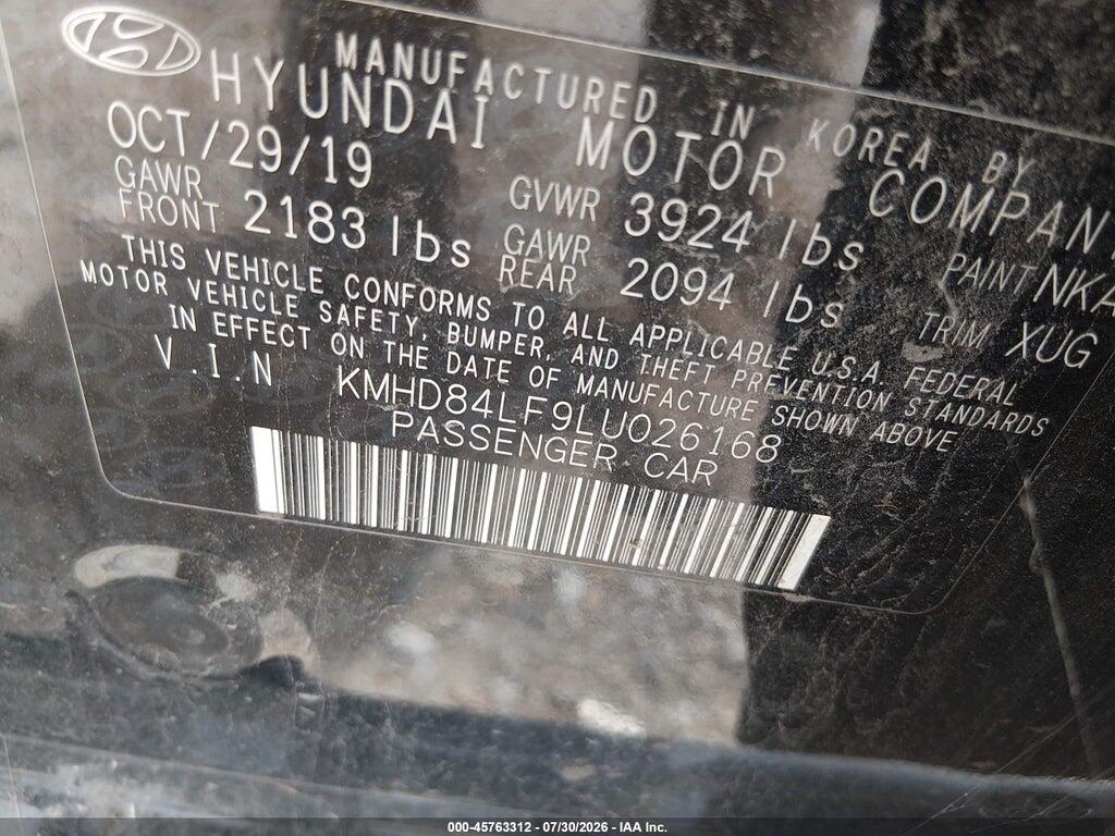 KMHD84LF9LU026168 2020 HYUNDAI ELANTRA photo no. 9