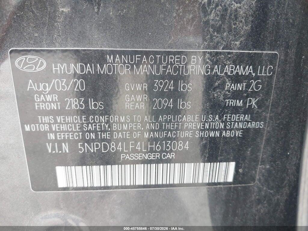 5NPD84LF4LH613084 2020 HYUNDAI ELANTRA photo no. 9