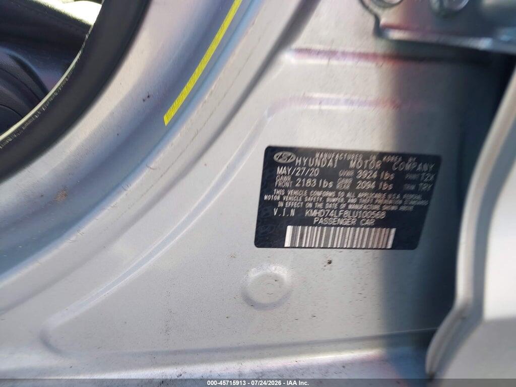 KMHD74LF8LU100568 2020 HYUNDAI ELANTRA photo no. 9