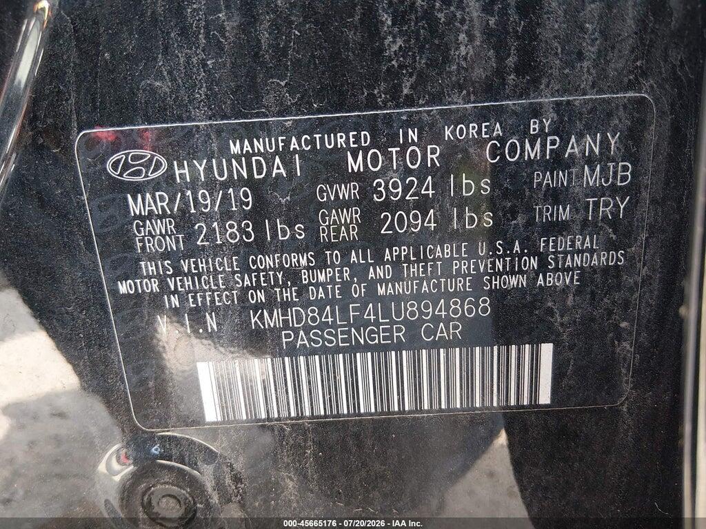 KMHD84LF4LU894868 2020 HYUNDAI ELANTRA photo no. 9
