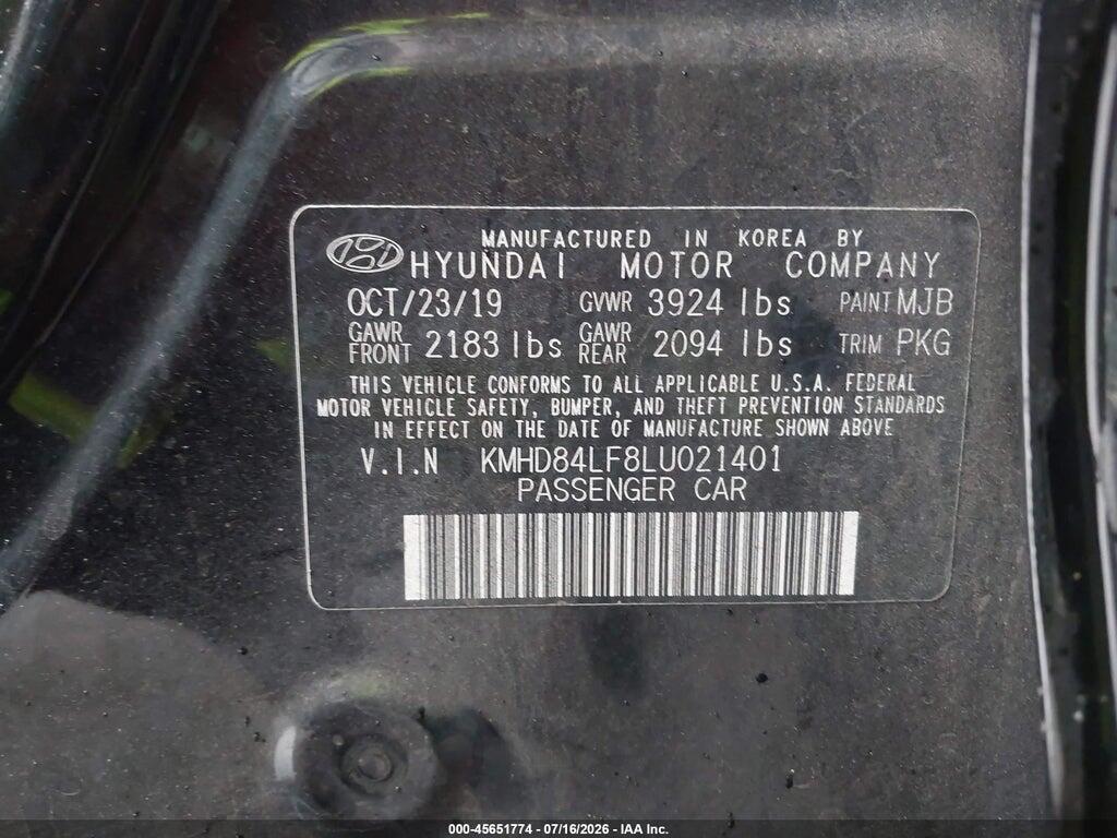 KMHD84LF8LU021401 2020 HYUNDAI ELANTRA photo no. 9