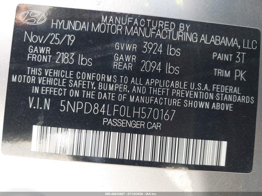 5NPD84LF0LH570167 2020 HYUNDAI ELANTRA photo no. 9