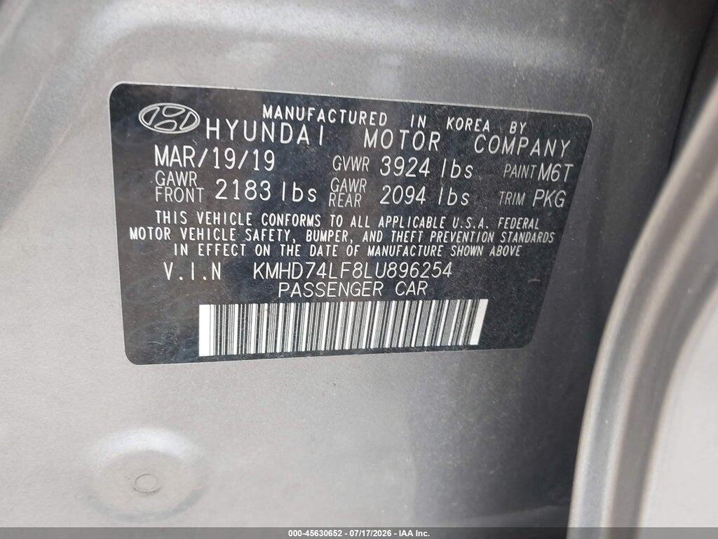 KMHD74LF8LU896254 2020 HYUNDAI ELANTRA photo no. 9