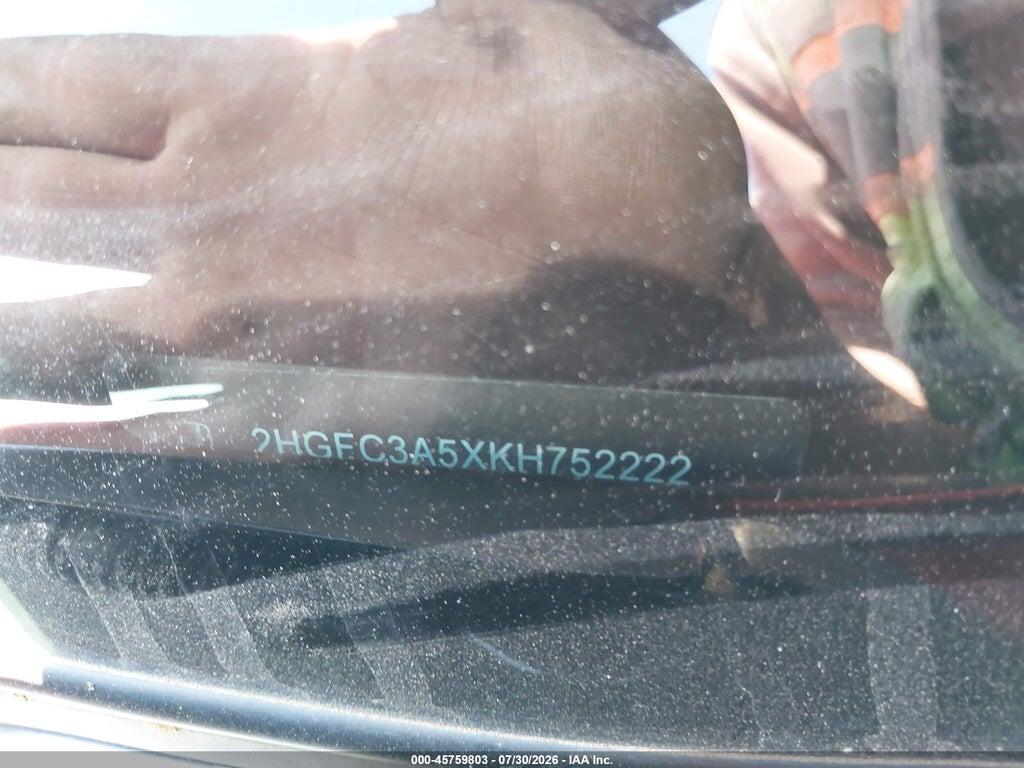 2HGFC3A5XKH752222 2019 HONDA CIVIC SI photo no. 9