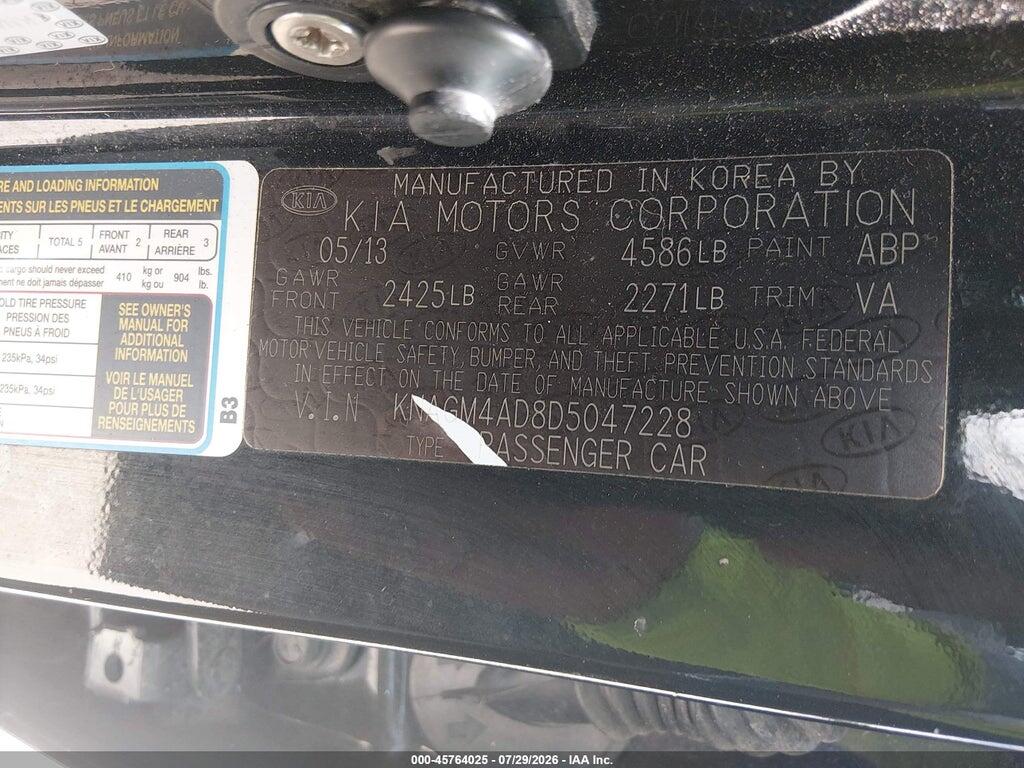 KNAGM4AD8D5047228 2013 KIA OPTIMA HYBRID photo no. 9