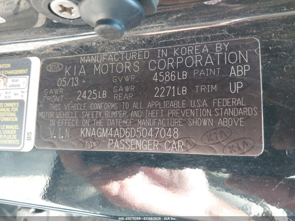KNAGM4AD6D5047048 2013 KIA OPTIMA HYBRID photo no. 9