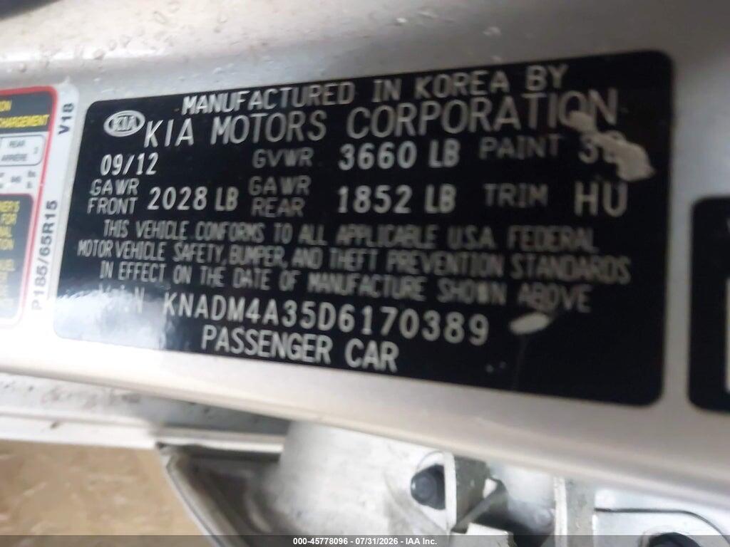 KNADM4A35D6170389 2013 KIA RIO photo no. 9