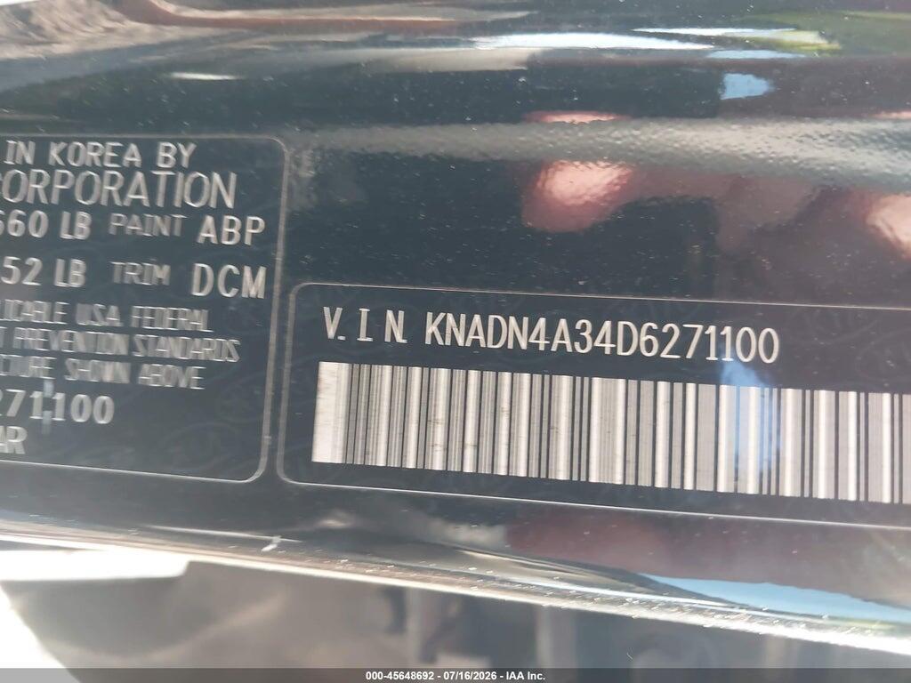 KNADN4A34D6271100 2013 KIA RIO photo no. 9