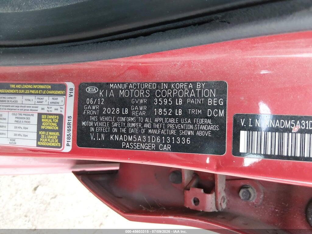 KNADM5A31D6131336 2013 KIA RIO photo no. 9