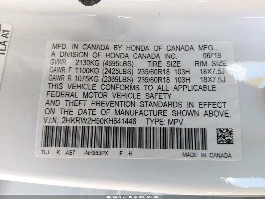 2HKRW2H50KH641446 2019 HONDA CR-V photo no. 9