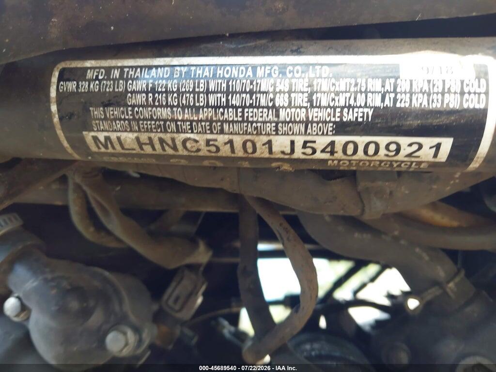 MLHNC5101J5400921 2018 HONDA CBR300 photo no. 10
