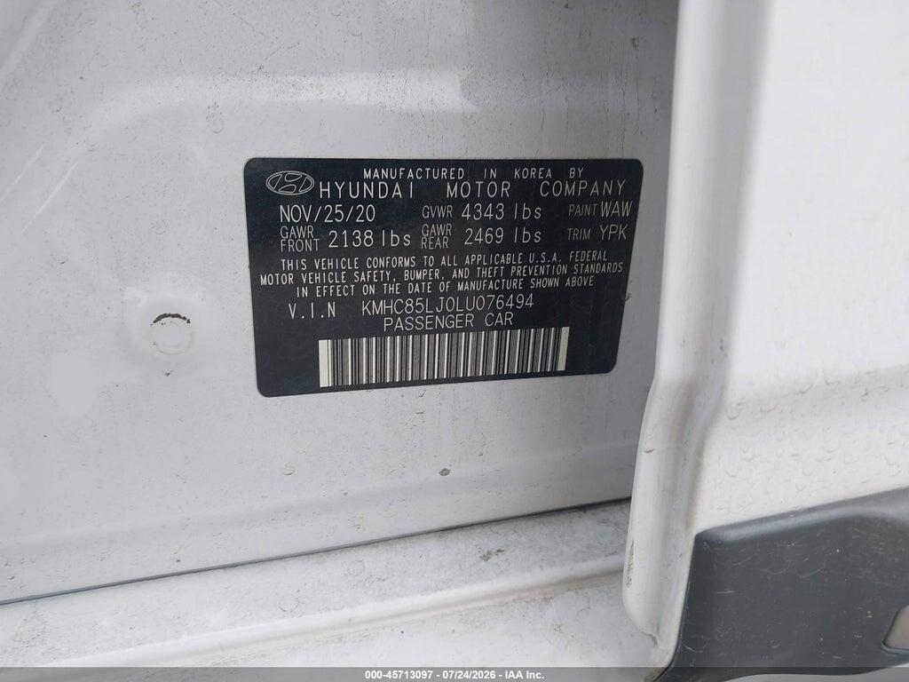 KMHC85LJ0LU076494 2020 HYUNDAI IONIQ ELECTRIC photo no. 9