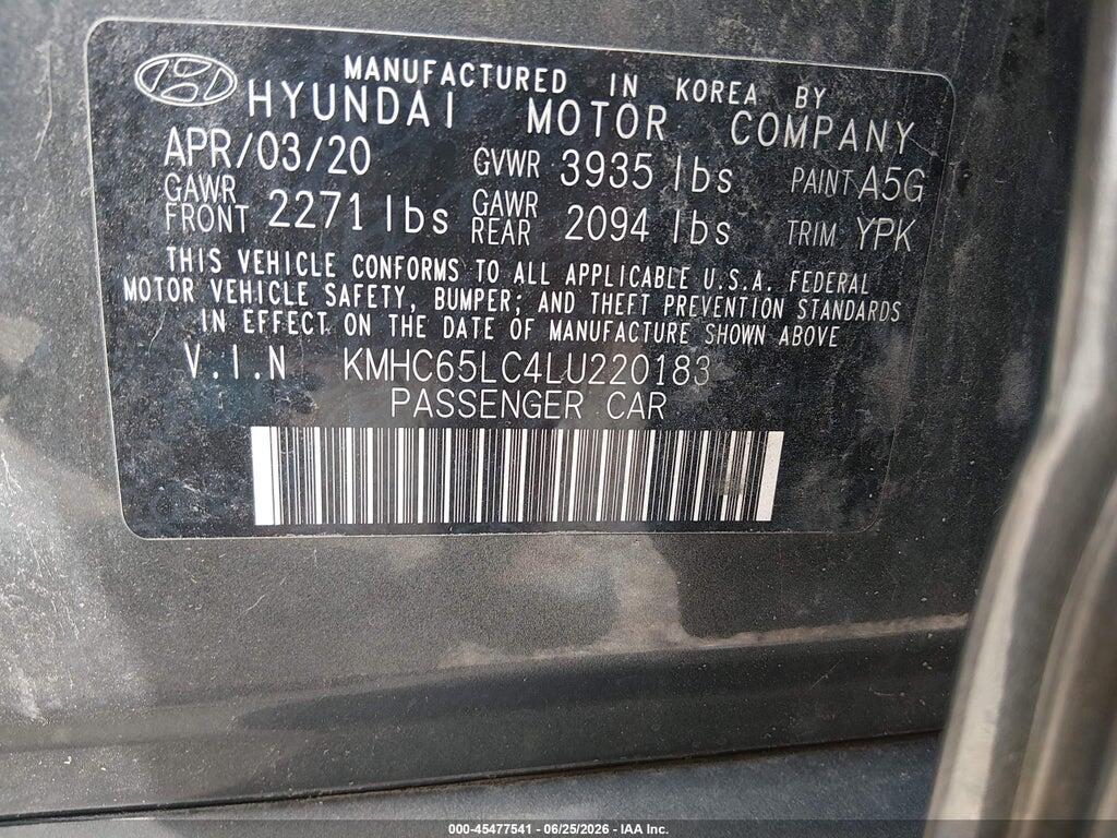 KMHC65LC4LU220183 2020 HYUNDAI IONIQ HYBRID photo no. 9