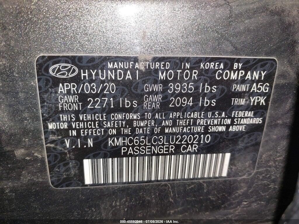 KMHC65LC3LU220210 2020 HYUNDAI IONIQ HYBRID photo no. 9