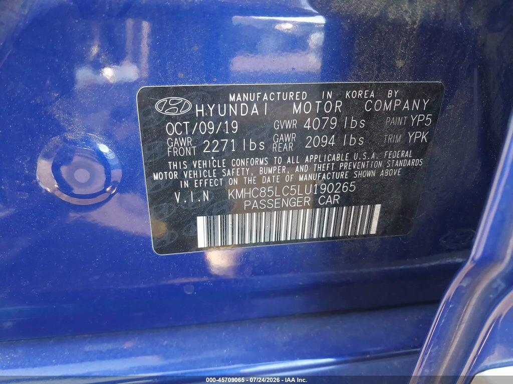 KMHC85LC5LU190265 2020 HYUNDAI IONIQ HYBRID photo no. 9