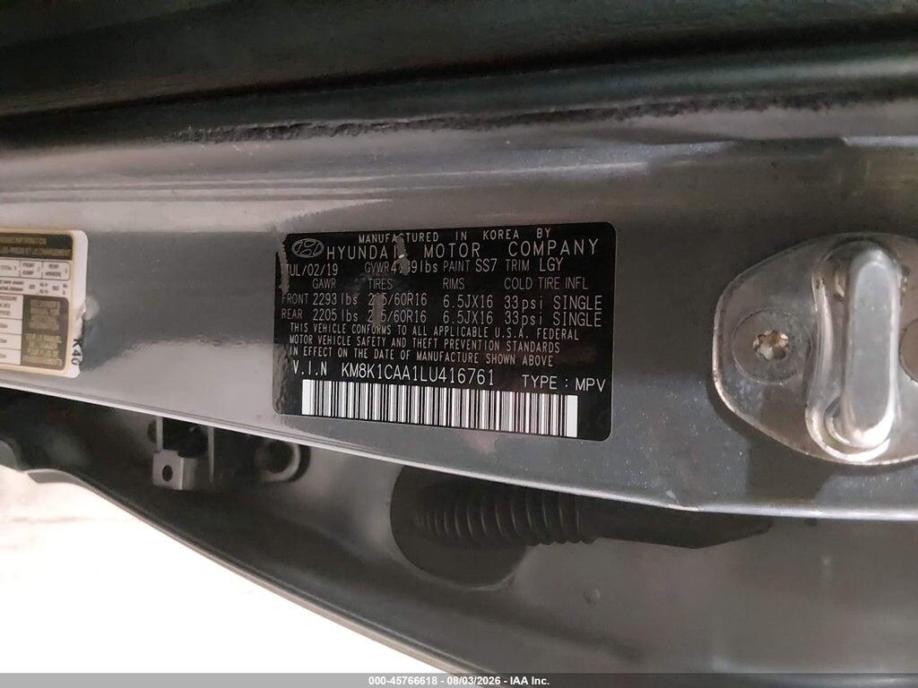 KM8K1CAA1LU416761 2020 HYUNDAI KONA photo no. 9