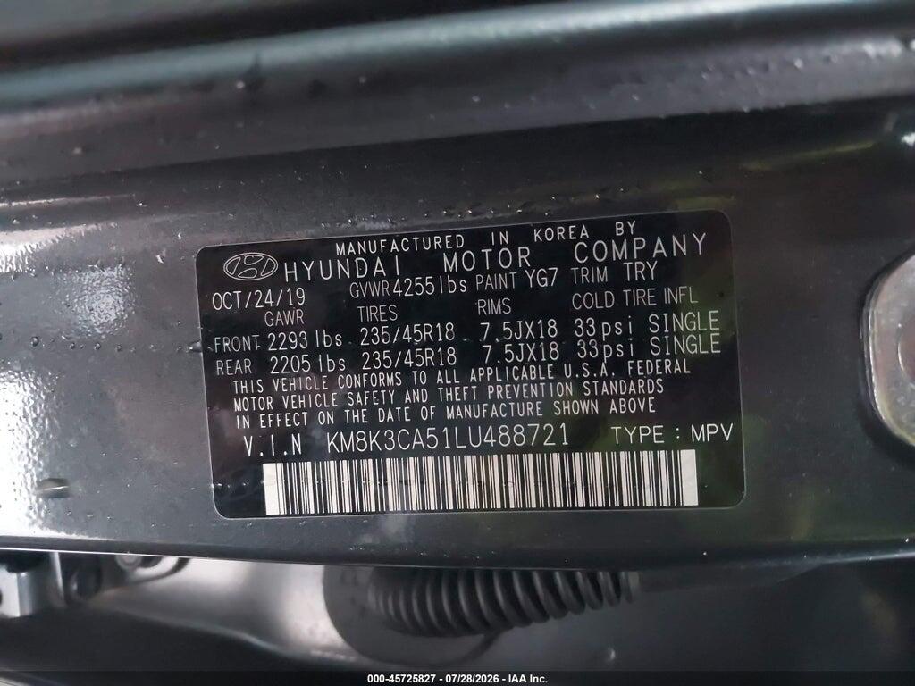KM8K3CA51LU488721 2020 HYUNDAI KONA photo no. 9