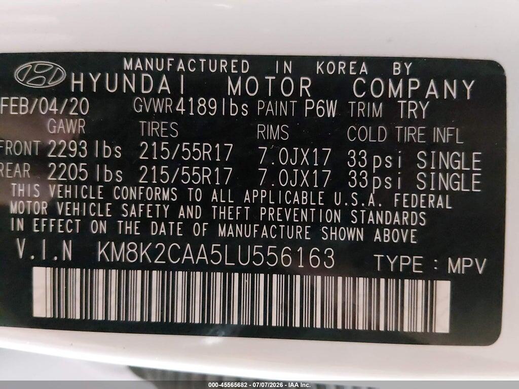 KM8K2CAA5LU556163 2020 HYUNDAI KONA photo no. 9