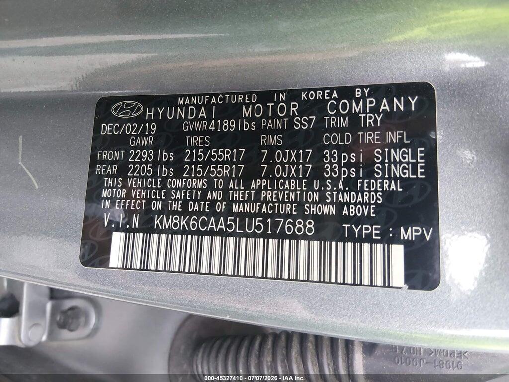 KM8K6CAA5LU517688 2020 HYUNDAI KONA photo no. 9