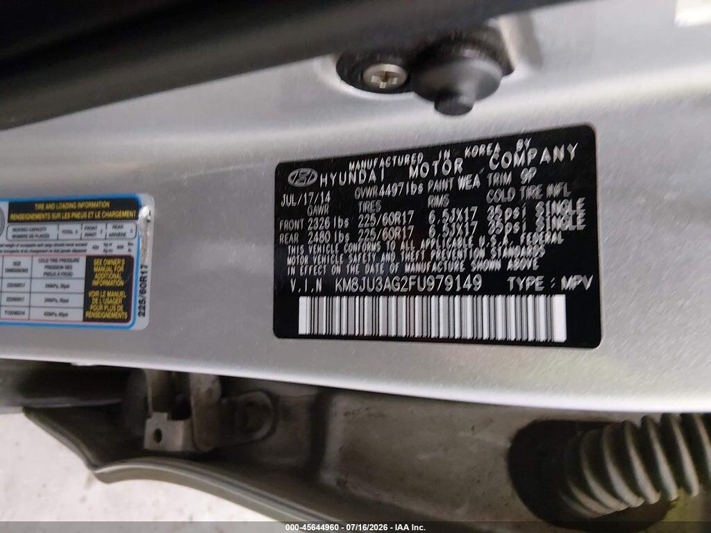 KM8JU3AG2FU979149 2015 HYUNDAI TUCSON photo no. 9