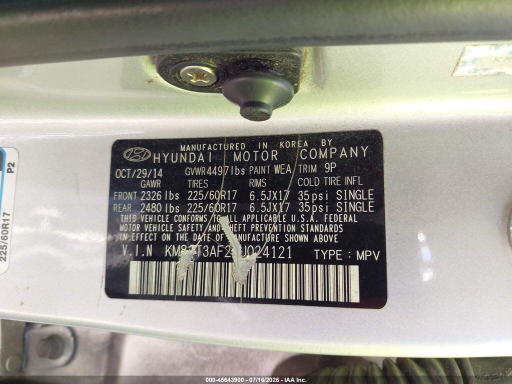 KM8JT3AF2FU024121 2015 HYUNDAI TUCSON photo no. 9