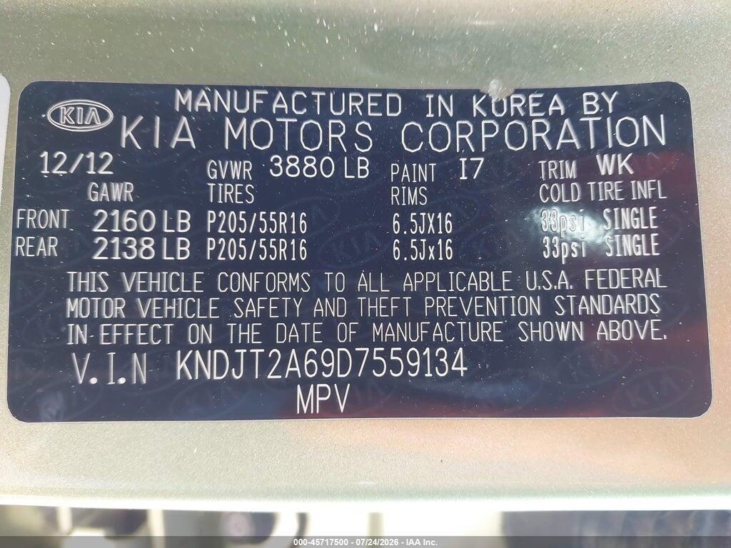 KNDJT2A69D7559134 2013 KIA SOUL photo no. 9