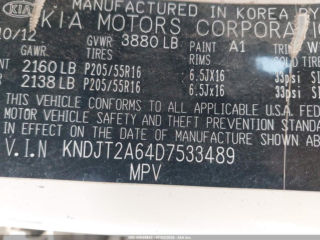 KNDJT2A64D7533489 2013 KIA SOUL photo no. 9