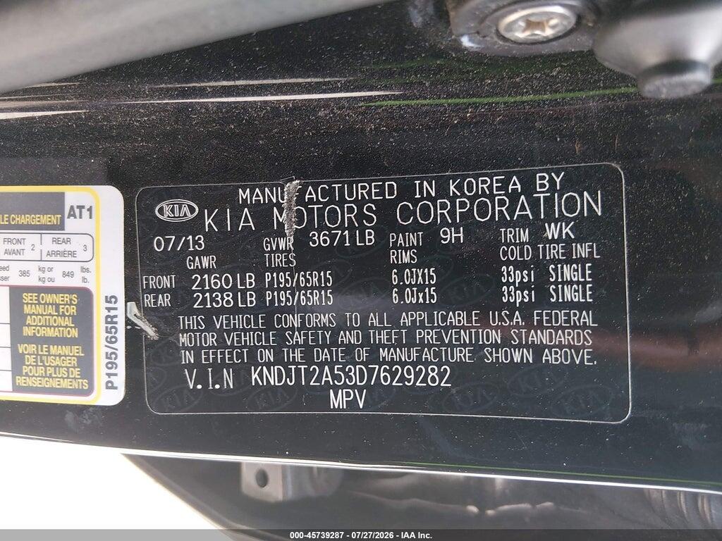 KNDJT2A53D7629282 2013 KIA SOUL photo no. 9
