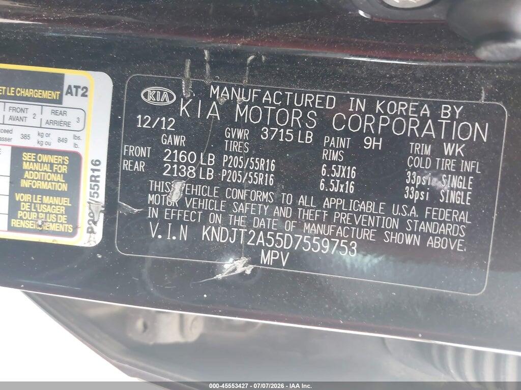 KNDJT2A55D7559753 2013 KIA SOUL photo no. 9