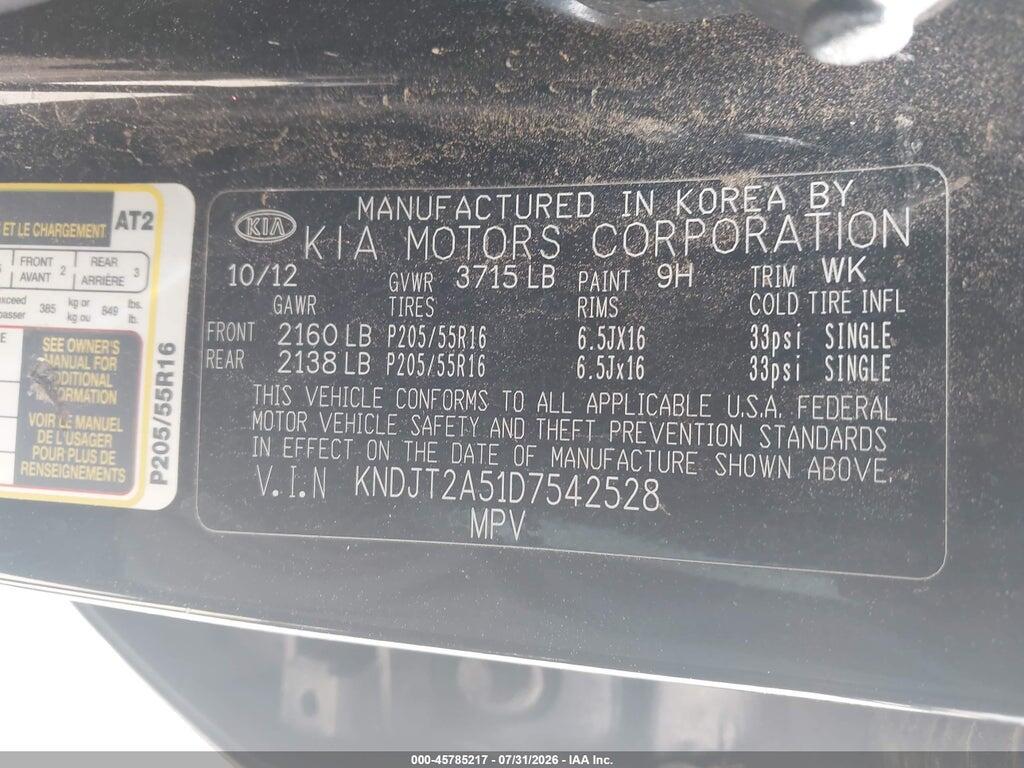 KNDJT2A51D7542528 2013 KIA SOUL photo no. 9