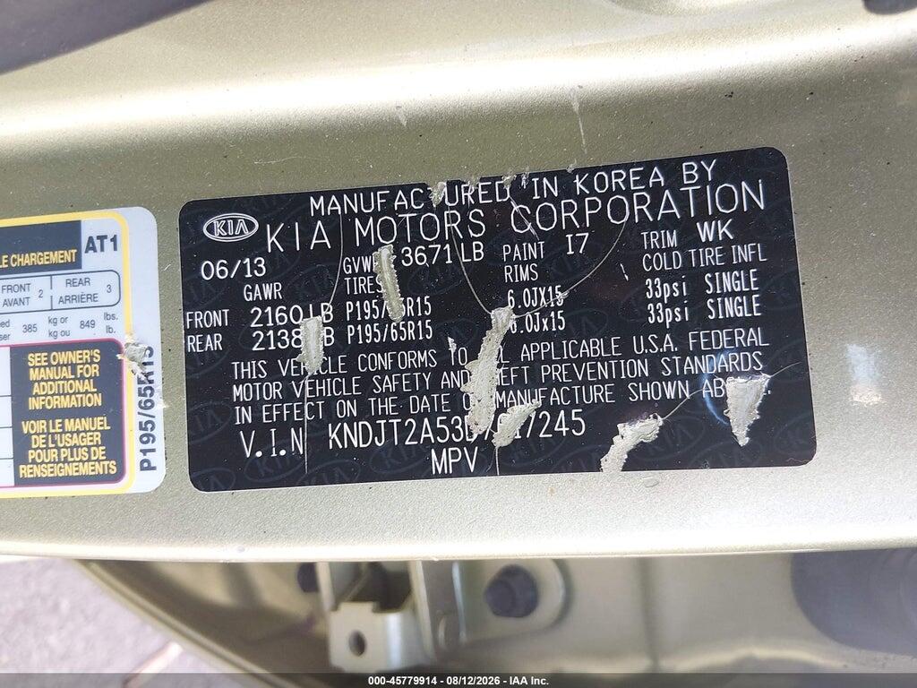 KNDJT2A53D7617245 2013 KIA SOUL photo no. 9
