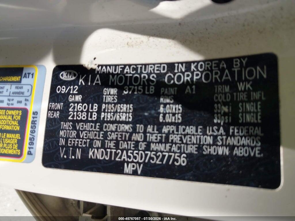 KNDJT2A55D7527756 2013 KIA SOUL photo no. 9