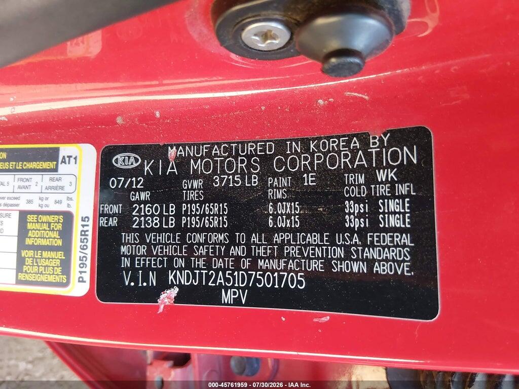 KNDJT2A51D7501705 2013 KIA SOUL photo no. 9