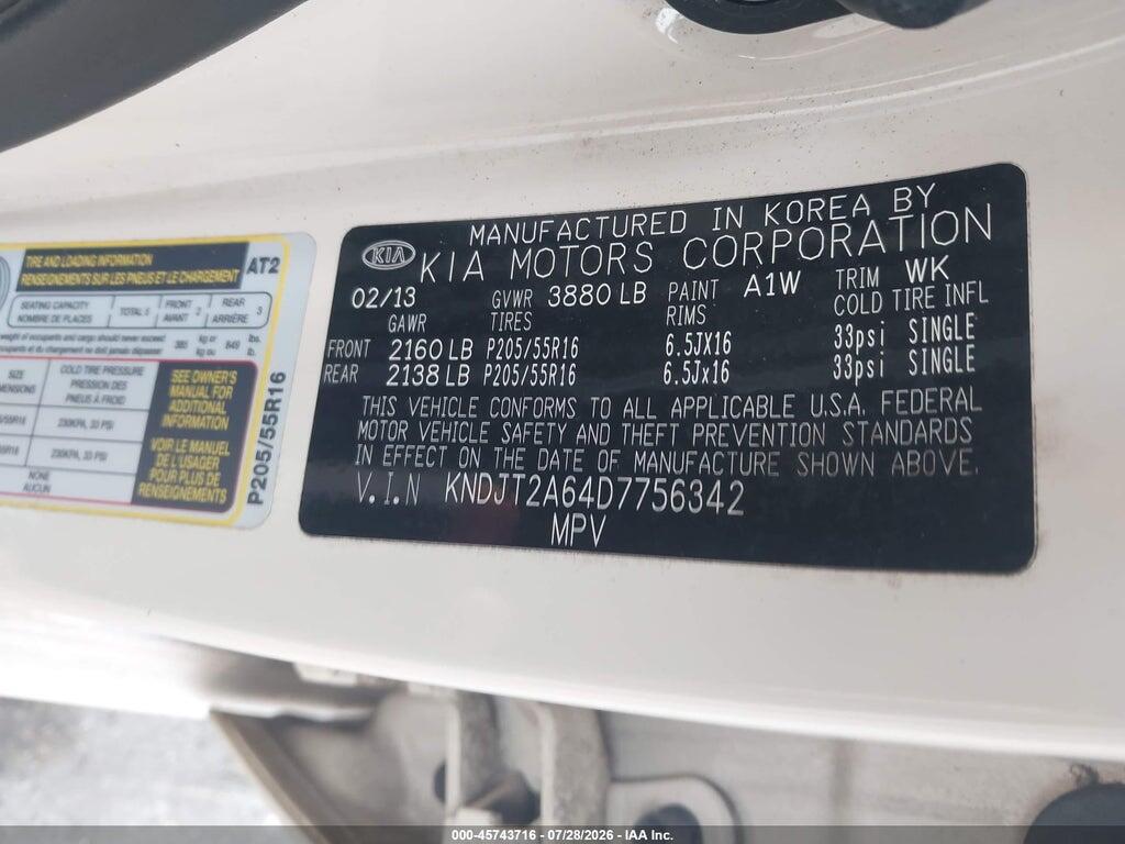 KNDJT2A64D7756342 2013 KIA SOUL photo no. 9